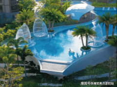 池、天然温泉泡池、叠水瀑布、景不雅水系等丰